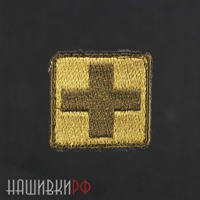 Нашивка медицинский крест, олива