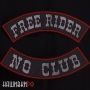 Нашивки на куртку free rider/no club для байкеров