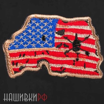 Нашивка флаг США по форме территории Америки