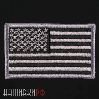 Черно серая нашивка флаг США
