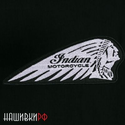 Белая термонашивка indian motorcycle
