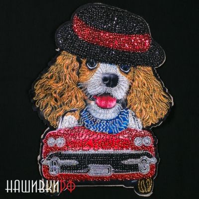 Большая женская нашивка с пайетками