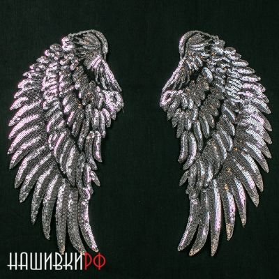 Нашивка на спину два серебряных крыла