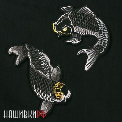 Нашивка на спину с двумя карпами Инь-Ян