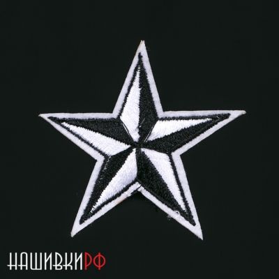 Нашивка черно-белая звезда