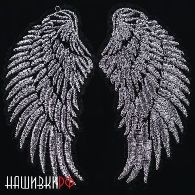 Нашивка серебристые крылья ангела. Крылышки ангельские