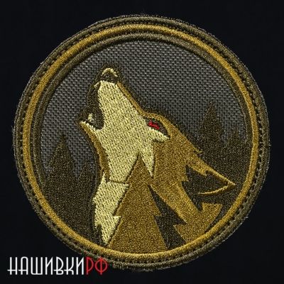Нашивка волк в зимнем лесу