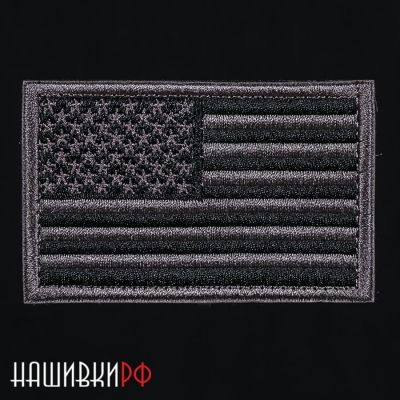 Шеврон на липучке серый Американский флаг
