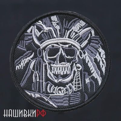 Нашивка с черепом индейского вождя