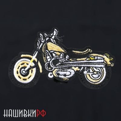 Нашивка для одежды с вышитым мотоциклом