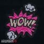 Розовая нашивка со взрывом и надписью WOW