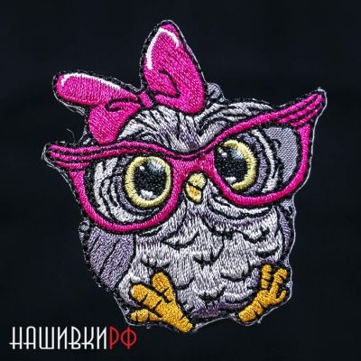 Термо нашивка с прикольной совой в очках
