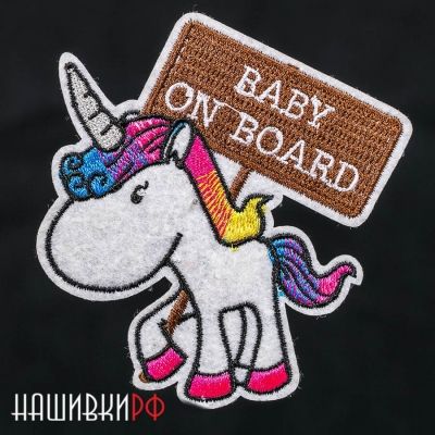 Нашивка baby on board с термо основой