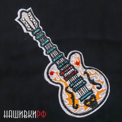 Расписная гитара нашивка с термо основой