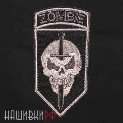 Нашивка череп зомби