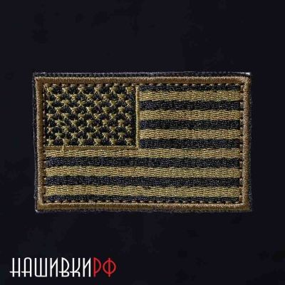 Нашивка флаг США в зеленых тонах