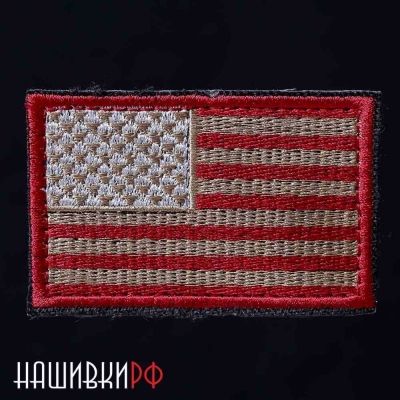 Американский красно-коричневый флаг нашивка