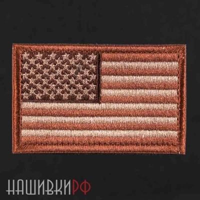 Нашивка американских флаг в коричневых тонах