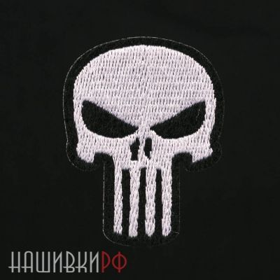 Белая нашивка punisher - каратель