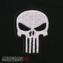 Белая нашивка punisher - каратель светящееся в темноте