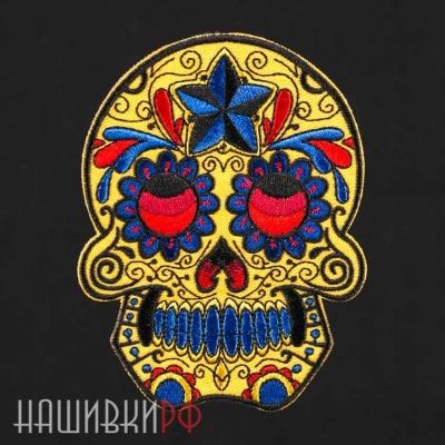 Нашивка сахарный череп Санта Муэртэ
