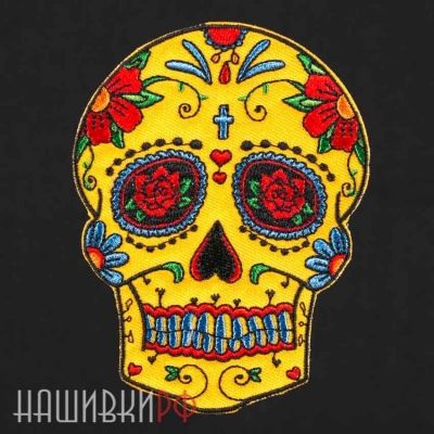 Нашивка череп сахарный Санта Муэртэ